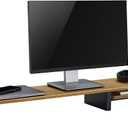 White Oak Wood Desk Shelf for Top of Desk 44 Inch Length Wood Monitor Riser with Middle Shelf