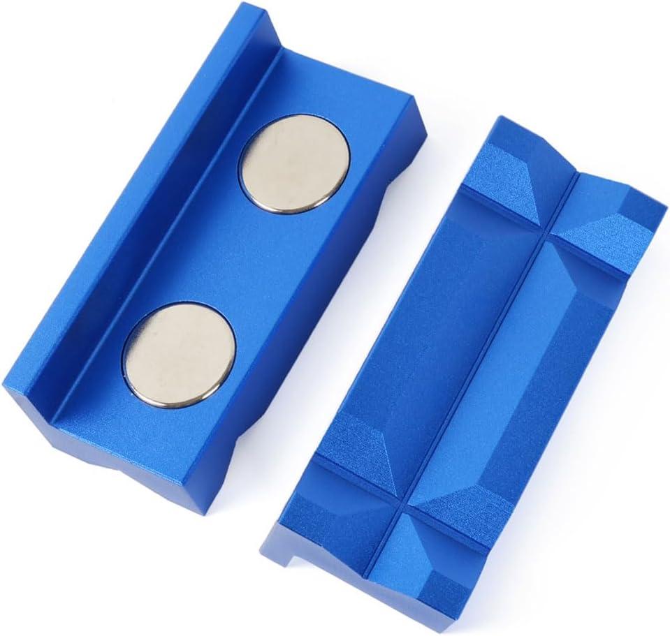 BARTOO 4" Vise Jaws Pads, Strongly Magnetic Vice Soft Jaws,Vise Jaws Covers Protectors for Any Metal Bench Vice, Blue