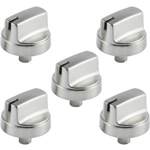 WB03X29315 KIP 5U06 191D9233 Stove Knobs Cooktop Replacement Parts for GE Cooktop Knob Stainless Steel 30 Inch JGP5030SLSS Gas Range Oven Knobs Stove Top Control Knob Surface Burner Knobs 5 Pcs