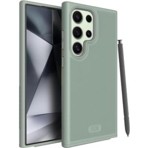 TUDIA MergeGrip Phone Case for Samsung Galaxy S24 Ultra 2024 - Dual Layer, Shockproof, Military Grade, Non-Slip, Heavy Duty & Tough Protector Cover Protective Phone Case - Green Lily