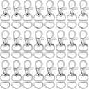SANNIX 120 Pcs Keychain Clip Hooks with D Ring Include 60Pcs Swivel Snap Hooks Lanyard Clip and 60Pcs D Ring for Purse Hardware Sewing Projects (1/2 Inside Width) (Silver)