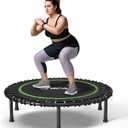 BCAN 450LBS/550LBS Foldable Mini Trampoline,48" Fitness Trampoline with Durable Bungees, Stable & Quiet Exercise Rebounder for Adults,Great Mini Trampoline for Indoor/Garden Workout - 2
