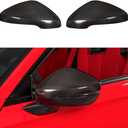 JSWAN 2pcs Carbon Fiber Side Rearview Mirror Guard Cover Fit for 11th Gen Civic Sedan Hatchback Type R FL5 Typer Reverse Mirror Shell Cover Rearview Mirror Overlay (Bright Black)