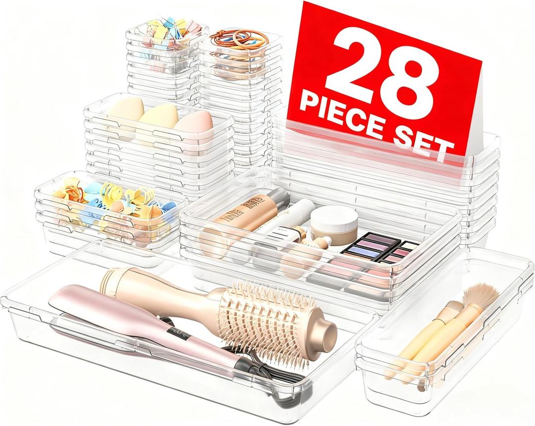 A-LuGei Military Grade Drawer Organizer,  Makeup organizer, Holds 177 Items Bathroom Organizers and Storage, Organization and Storage, Desk Drawer Organizer for Bathroom Vanity