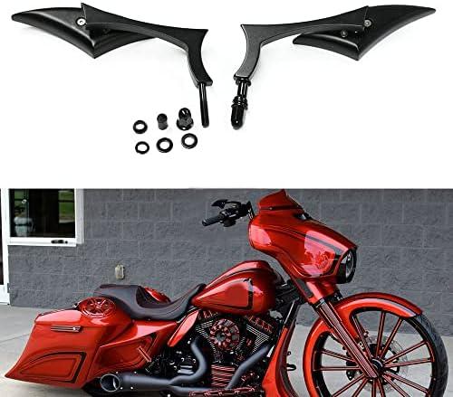 Motorcycle Black Blade Rear View Mirrors Sportster Mirror Compatible with Harley Road King Road Glide Cruiser Bobber Chopper Sportster 883 1200