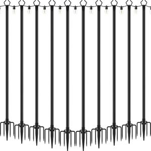 4 Pack 2.8 FT String Light Poles,Metal Lights Poles for Outdoor String Light, Rustproof Heavy Duty for Outside Garden,Patio,Wedding,Backyard,Deck,Party