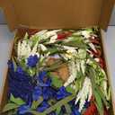 4th of July Wreath for Front Door, 24Inch Large Full Patriotic Wreath with Red White Blue Wheat Spikes & Daisies, Rustic Americana Decor for Independence Day, Memorial Day, Veterans Day