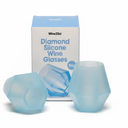 2 x Wine2Go Diamond Silicone Wine Glasses 9oz