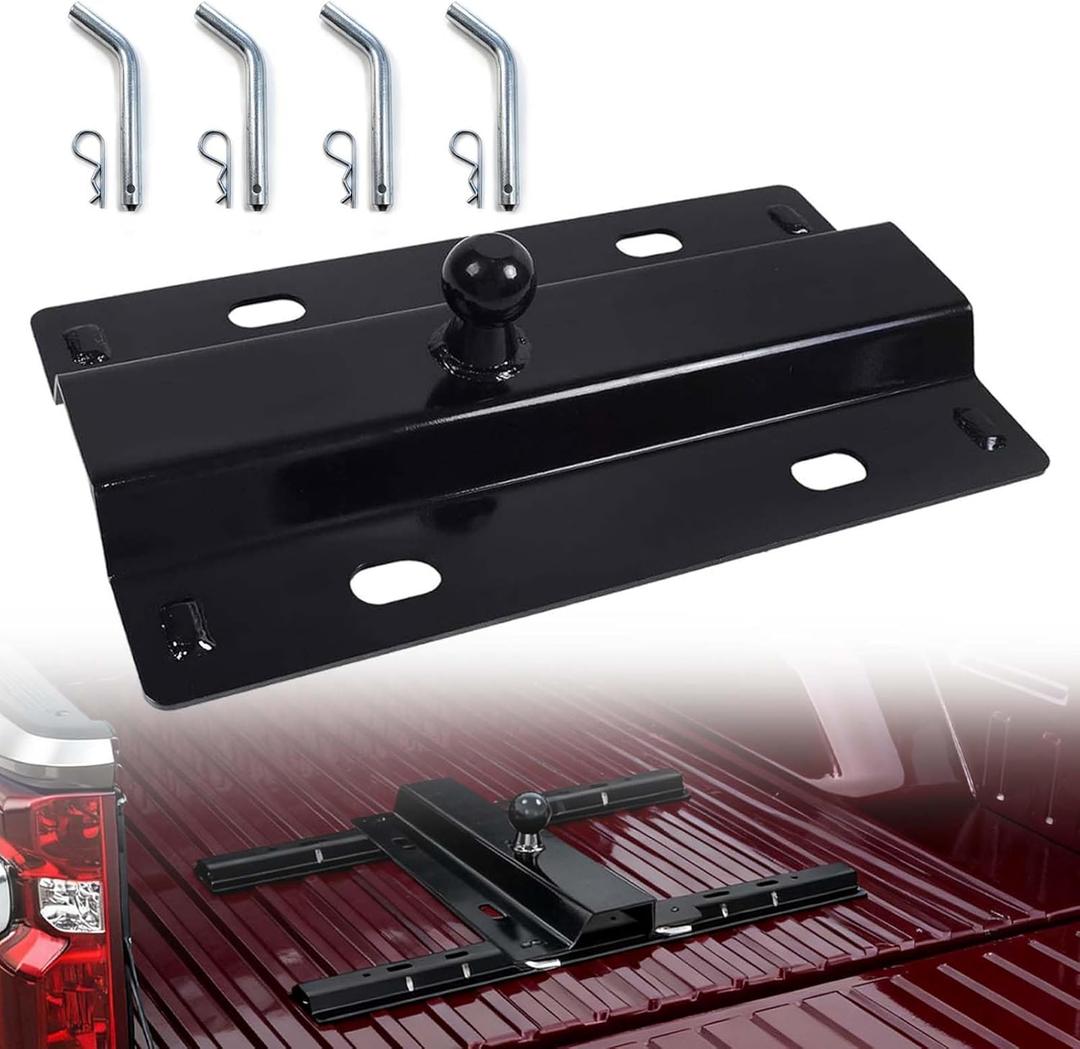 Universal Gooseneck Hitch Fit for All Standard 5th Wheel Rails, 5th Wheel to Gooseneck Adapter for Pickup Truck Bed Replacement 2-5/16-Inch Ball30000 lbs
