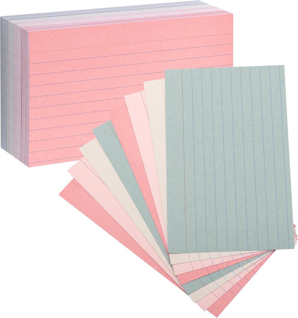 Mr. Pen- Lined Index Cards, 3"x5", 180 Cards, Morandi Colors, Bulk 3x5 Index Cards, Flashcards for Studying, School, College, Office and Home Organization, To Do List Note Cards with Ruled Lines