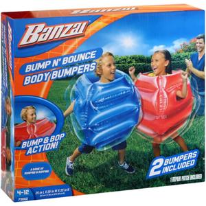 BANZAI: Bump N' Bounce Body Bumpers, A Game of Bumping & Bopping, 2 Bumpers Included in Red & Blue, Fun & Safe Cushion Inflatable Surface, For Ages 4 and up, Bumpers