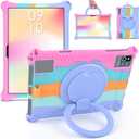DETUOSI Silicone Case for Plimpton PlimPad P60 10 inch, Multi Angle Protective Case for Moderness MB1001 10 inch, Hoozo 10.1 inch, VASTKING KingPad K10 10.1 inch Tablet, Dazzling Pink