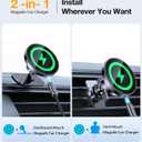 Coolpow for MagSafe Car Mount Charger15W Top ChargerMagnetic Wireless Car Charger for iPhone Magsafe Car ChargingStrong MagnetsMagnetic Phone Holder Mount Charger for iPhone 17 Pro Max 16 15 14 13