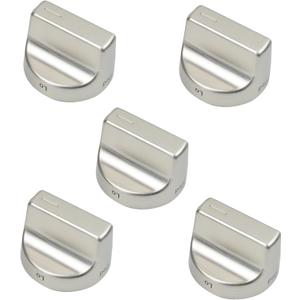 Upgraded 5 Pcs W11159630 Stove Knobs Replacement for Whirlpool Gas Stove Knobs W11023139 WFG550S0HZ1 WFG525S0HS0 WFG550SOHZ2 Cooktop Oven Gas Range Burner Electric Control Knobs Parts Silver