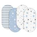 Gllquen Baby Bassinet Sheets 4 Pack, Breathable Cozy Fitted Mattress Sheet, Elastic Travel Crib Fashionable Pattern, Standard Cradle Safe Sheets for Baby Boys Girls 32"x16"(Astronaut)