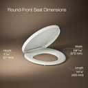 KOHLER K-26802-NY Impro ReadyLatch Quiet Close Round Toilet Seat, Soft Close Lid, Compatible with Round Toilets, Dune