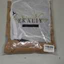 Ekaliy Women's Puff Long Sleeve Shirt Dress Elegant Button Down Loose Swing Party Maxi Dress Size L