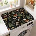 Vintage Mushrooms and Botanical Washer and Dryer Covers For The Top, Anti-slip Washing Machine Dust Cover Pad, Dryer Top Protector Mat for Laundry Room Kitchen Decor, 23.6X19.7 in