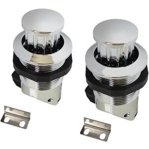 2Pcs Push Button Latch, Push to Close Latches for Perpendicular Door Configurations Latches - Push-to-Close Latches - Knob Stores Flush (Silver)