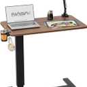 Overbed Bedside Table with Wheels, Adjustable Hospital Bedside Desk, Rolling Laptop Table, Mobile Standing Desk, Laptop with Cup Holder & Phone/Tablet