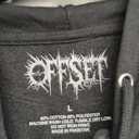 Offset Unisex Adult Offset Fire Zip Hoodie, L, Black