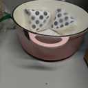 Umite Chef 5QT Enameled Cast Iron Dutch Oven Pot with Lid, Heavy-Duty Cookware for Bread Baking, Braising, Stews, Roasting, Wedding Registry Ideas & Gifts (Pink)