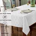 SASTYBALE Jacquard Tablecloth Rectangle Damask Pattern Table Cloth Spillproof Wrinkle Resistant Polyester Table Cover for Indoor and Outdoor Use (Rectangle/Oblong, 60" x 102" (8-10 Seats), White)