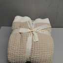 Amlie Home Waffle Throw Blanket for Couch, Soft Cozy Chenille Knit Blanket Warm Decorative Throw for Sofa, 50"x60", Beige