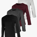 BROOKLYN VERTICAL Boys 4 Pack Long Sleeve Soft Cotton Tagless Crew Neck Tee Shirts| Sizes 14-16