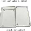 HAHIYO Stackable Mesh Tray Cup 9 x 6 x 2 inches Sturdy Container for Desk Drawer Organizer Collection for Home Office School kitchen Soft Foam Feet No Sharp Edges 1 Pack Silver