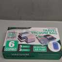 Cozy Essential Travel Vacuum Storage Bags with Rechargeable Cordless Electric Pump, Space Saver Bags for Luggage, Suitcase, Carry-On, for Clothes, Blankets, Comforters, Pillows, 6 Combo