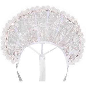 DUNHAO COS Queen Elizabeth Costume Collar Gothic Lace Stand Up Collar Tudor Queen Collar Cosplay Accessories (White)