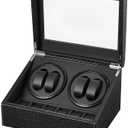 Automatic Watch Winder with 4 Quiet Japanese Motor+ 6 Display Storage Spaces,Luxury Watch Box for Man/Woman's Watches (Crocodile leather-WW103E)