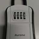 Puroma Key Lock Box, Portable Combination Lockbox Wall-Mounted Key Storage Box for House Keys, Resettable Code Safe Security Lock Box for Home, Office, Apartment Spare Key Storage (1 Pack, Gray)