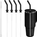 4 PCS Press In Straw fit Hydroflask, Tumbler Accessories for Hydro Flask Tumbler, Straws Replacement for 40 oz tumbler, fit Hydroflask 20/28/32 oz, Black