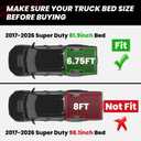 LASFIT Bed Mat 6.75ft for Ford F250 F350 F450 2017-2026 Super Duty 81.9" Truck Bed Liner, All Weather TPE Car Bed Mat for F-250 F-350 F-450, 1PC Black