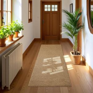 Softlife Hallway Runner Rug 2x6 ft Faux Jute Rugs Washable Entryway Rug Hall Carpet Runner Modern Farmhouse Laundry Kitchen Room Mat Long Carpet for Bathroom, Brown