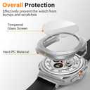 Amizee 2 Pack Screen Protector Case Compatible with Samsung Galaxy Watch Ultra (2025/2024) 47mm, with Built-in Screen Protector Hard PC Ultra Thin Anti-Scratch Protective Cover (Silver/Clear)