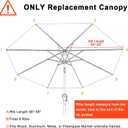 MASTERCANOPY Patio Umbrella 10ft Replacement Canopy for 8 Ribs-Khaki Canopy Only