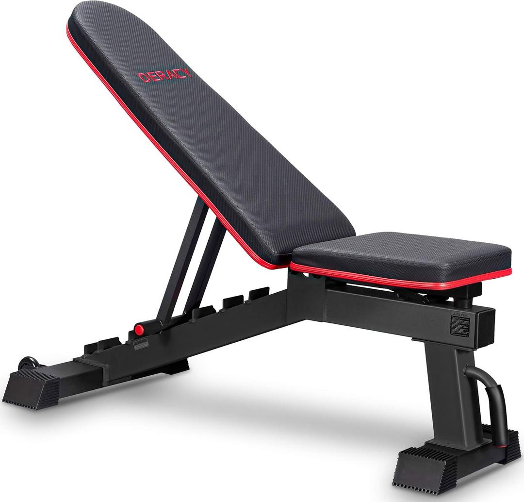 DERACY Adjustable Weight Bench for Full Body Workout, Incline and Decline Weight Bench for Indoor Workout, Home Gym (black1)