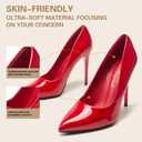 Womens High Heels 4 Inch Closed Pointed Toe Pumps Stiletto Heels for Women Dress Sexy Wedding Pumps, (6.5, Shinny Red)