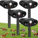 2026 Solar Ultrasonic Racoon Fortress Pro, Deer Cat Repellent Devices Animal Repeller Squirrel Rabbit Deterrent Outdoor with Motion Sensor to Scare Dog Skunk Out of Garden Yard(4Pack)