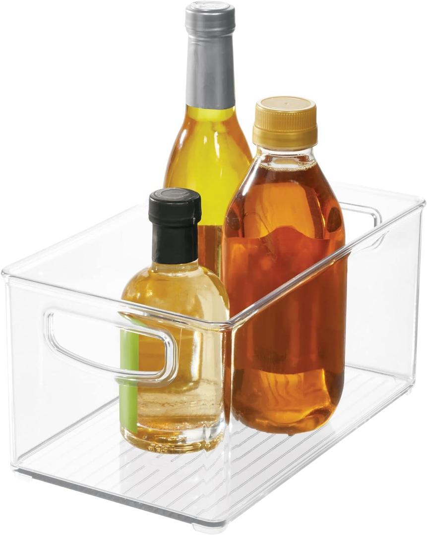 iDesign Stackable Pantry Bin with Handles - Organizer Bin for Fridge, or Freezer, Clear, Made in USA