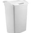 Rubbermaid,White Dual-Action Swing Lid Trash Can, 11.25 Gallon, for Home/Kitchen/Bathroom/Garbage