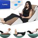 Lunix LX5 FSA 4-Piece Support for Shoulder & Upper Body Rest, Orthopedic Bed Wedge Pillow Set, Elevated Memory Foam for Post-Op Recovery & Sleep Comfort, Almond Brown
