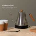 Bodum 27oz Melior Gooseneck Electric Water Kettle, Pour Over Coffee & Tea, Brushed Stainless Steel