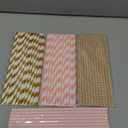 ALINK Biodegradable Paper Straws, 100 Pink and Gold Straws for Party Supplies, Birthday, Wedding, Bridal/Baby Shower, Christmas Decorations and Holiday Celebrations