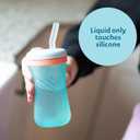 The First Years Silicone Squeeze & Sip Straw Cup - Spill-Proof Toddler Training Cups - Dishwasher Safe - Orange and Blue - 7 oz - 2 Count - Ages 6 Months+