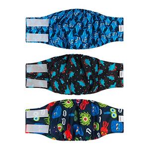 CuteBone Dog Belly Bands for Male Dogs Wraps Washable Doggie Diapers DM07M M(14"-17")