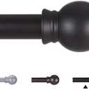 Thestoa Curtain Rods for Windows 48 to 84-92 inch, 5/8" Matte Black Curtain Rod, Stainless Steel Small Curtain Rods for Bedroom, Living Room,Kitchen,Farmhouse, Outdoor Curtain rod Black